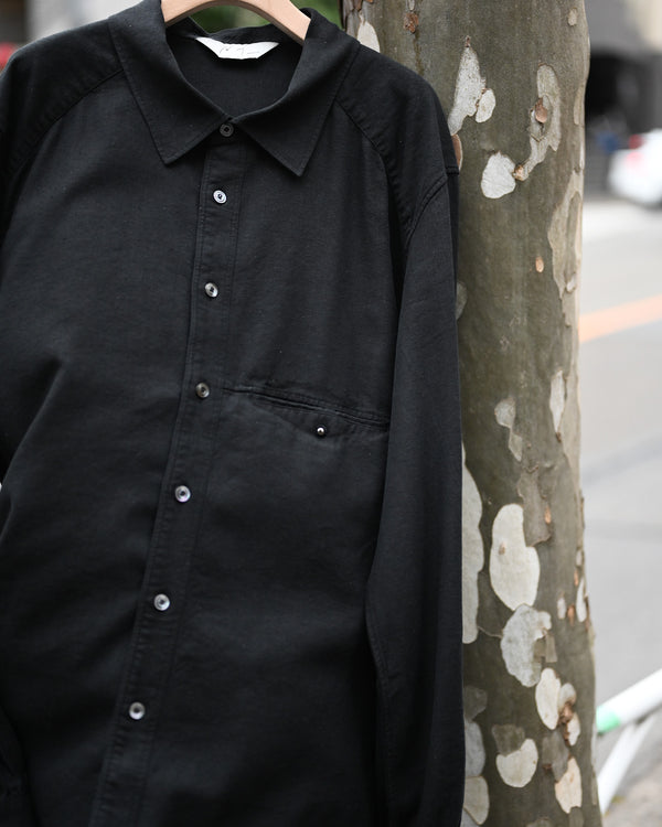 L/S NEP BOXY SHIRT, black