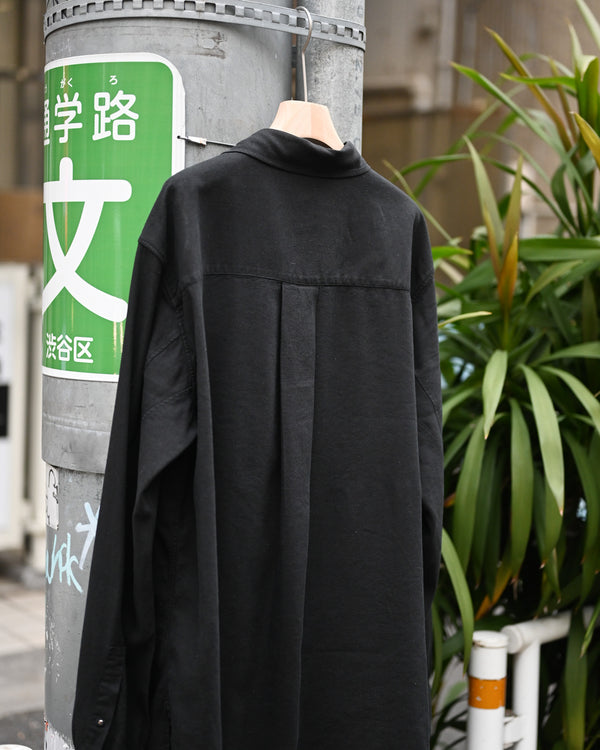 L/S NEP BOXY SHIRT, black