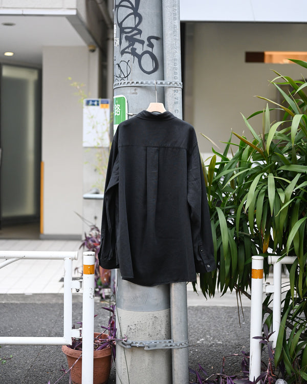 L/S NEP BOXY SHIRT, black