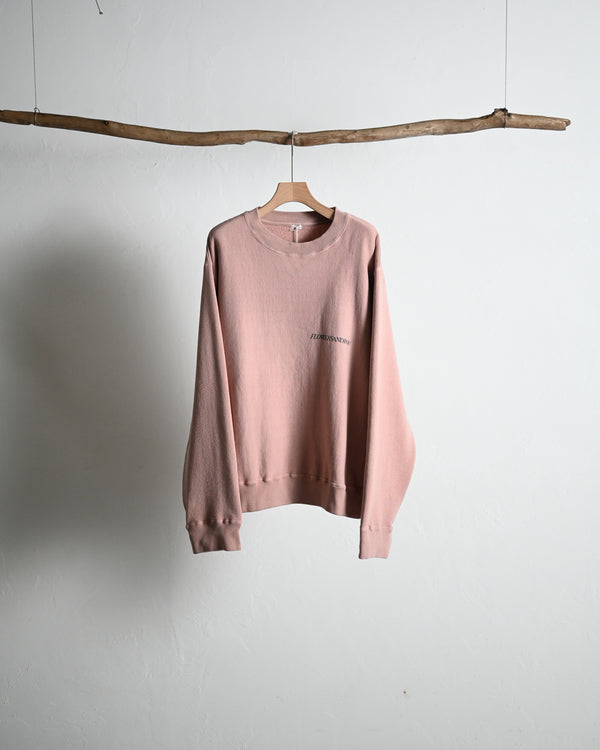 Overdyed Sweat Shirt "FLOWERS", beige