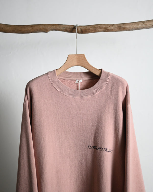 Overdyed Sweat Shirt "FLOWERS", beige
