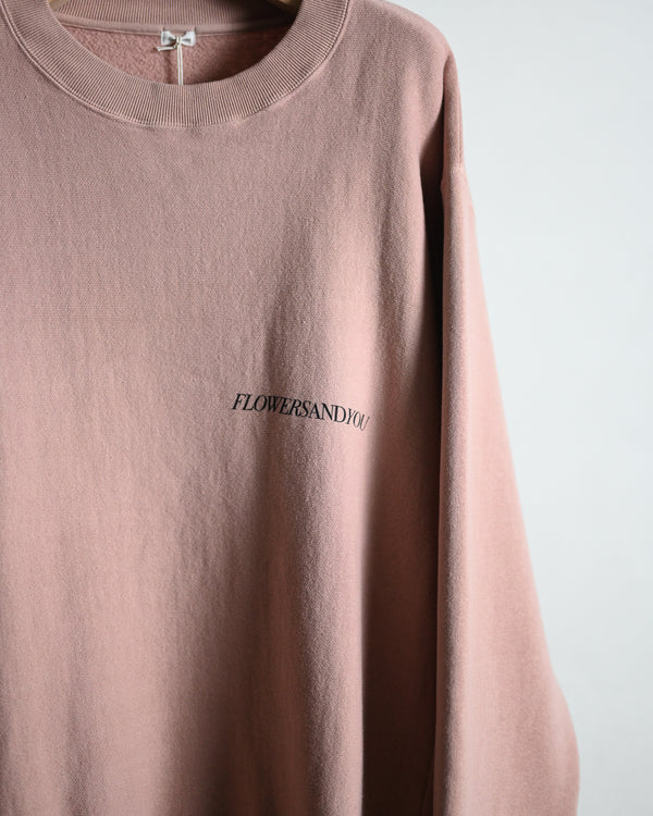 Overdyed Sweat Shirt "FLOWERS", beige