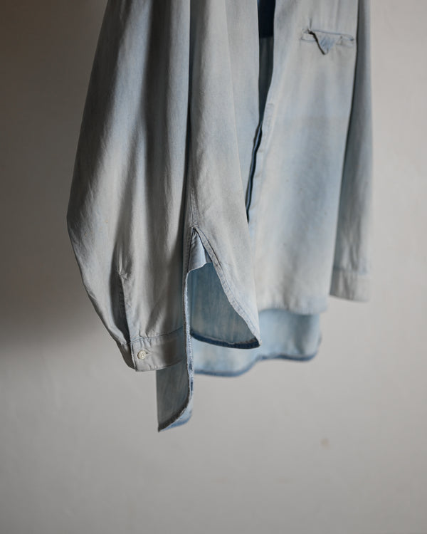 AGING CHAMBRAY LONG SHIRT, indigo