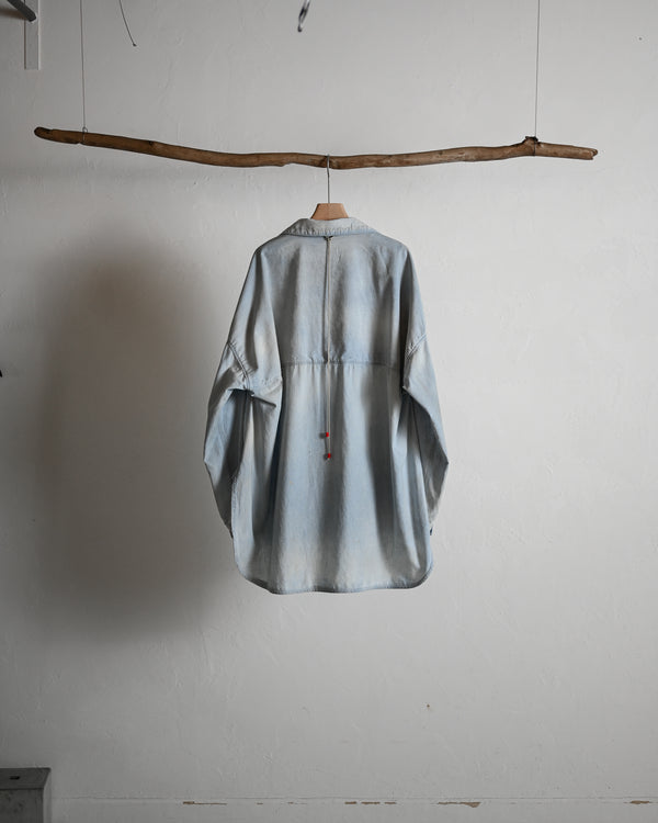 AGING CHAMBRAY LONG SHIRT, indigo