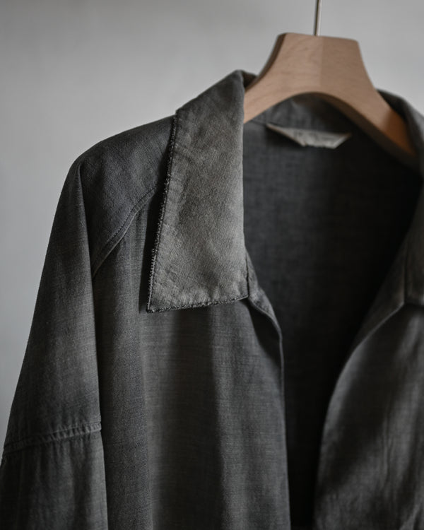 AGING CHAMBRAY LONG SHIRT, black