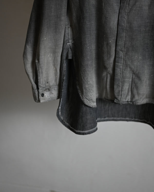 AGING CHAMBRAY LONG SHIRT, black
