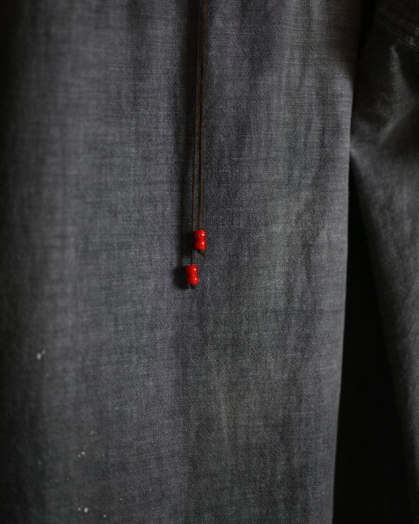 AGING CHAMBRAY LONG SHIRT, black