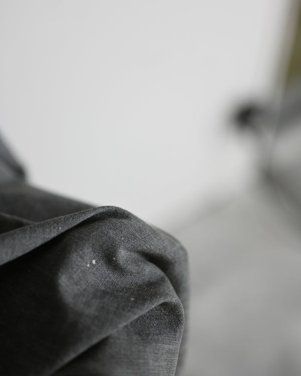AGING CHAMBRAY LONG SHIRT, black