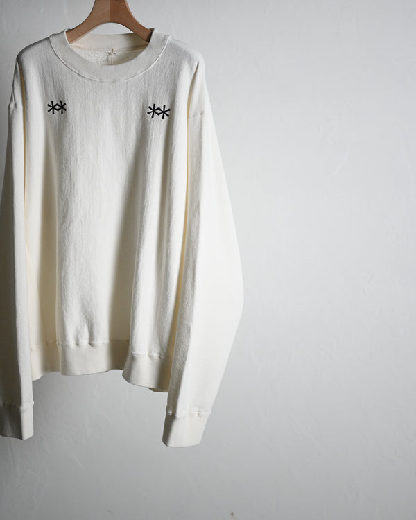 Overdyed Sweatshirts "Holding Flowers" White