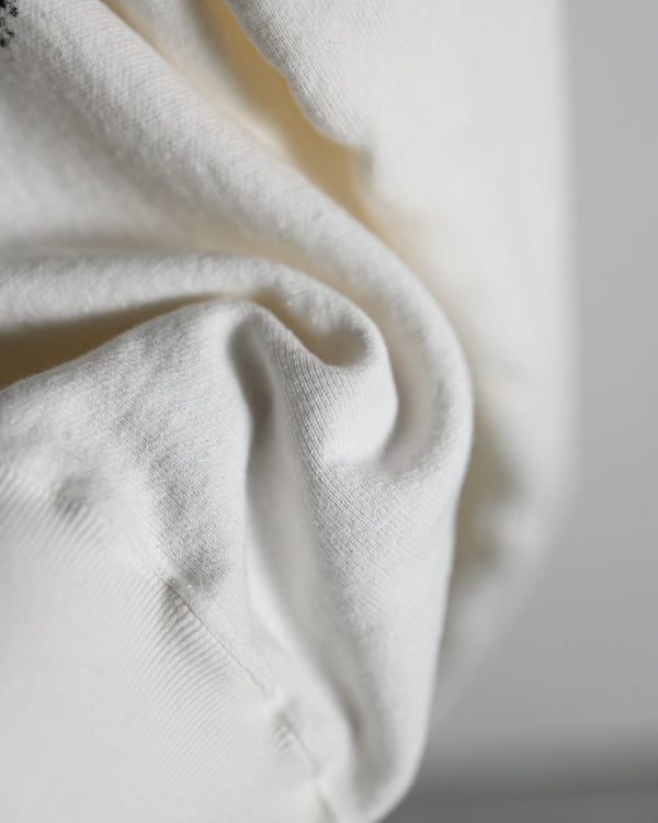 Overdyed Sweatshirts "Holding Flowers" White