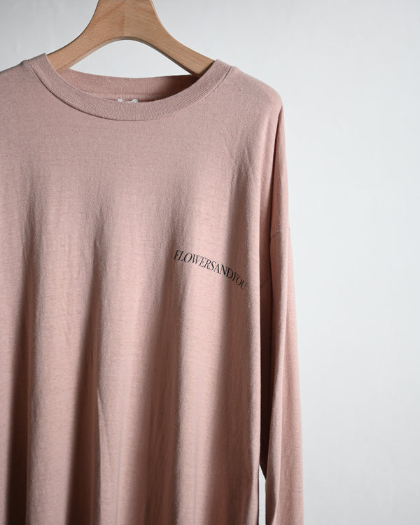 Overdyed LS Tee "FLOWERS", beige