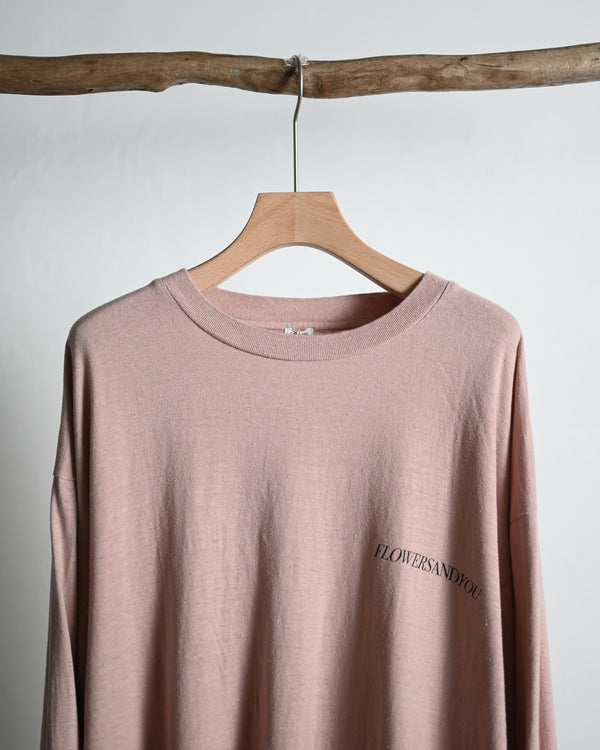 Overdyed LS Tee "FLOWERS", beige