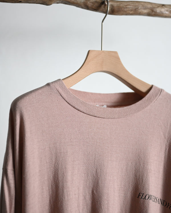 Overdyed LS Tee "FLOWERS", beige