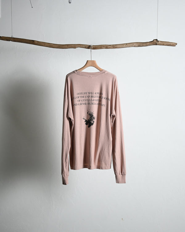 Overdyed LS Tee "FLOWERS", beige