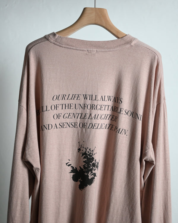 Overdyed LS Tee "FLOWERS", beige