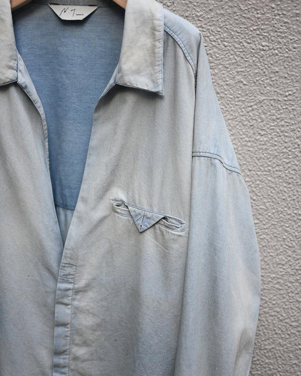 AGING CHAMBRAY LONG SHIRT, indigo