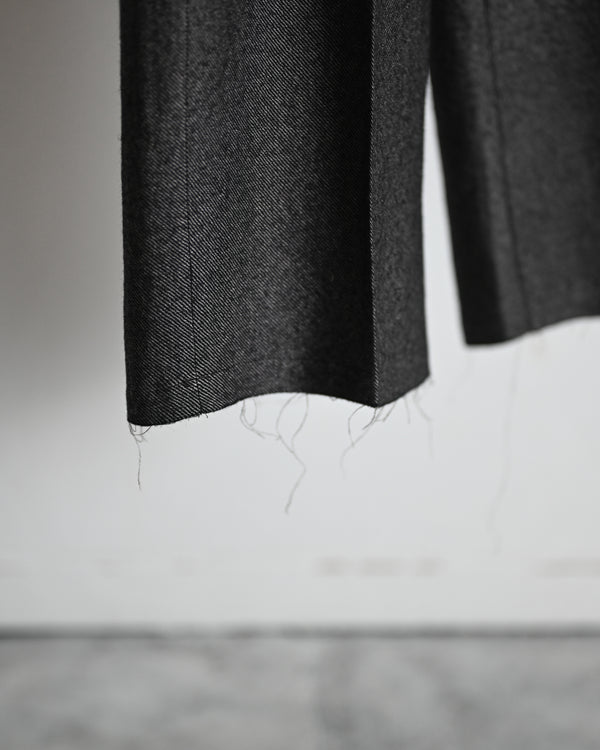 SHRINK WOOL WIDE SLACKS, brown