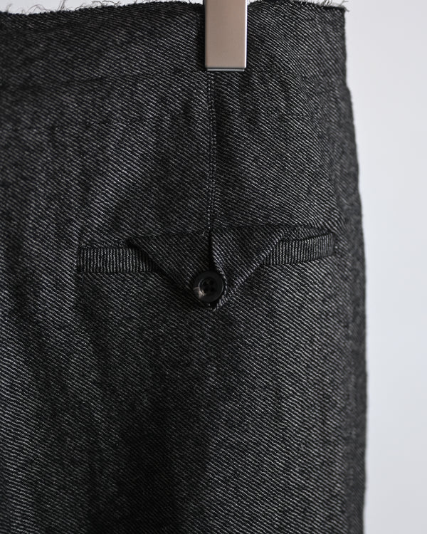 SHRINK WOOL WIDE SLACKS, brown
