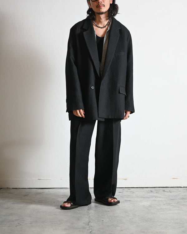 SEMI-DOUBLE TAILORED JACKET, black