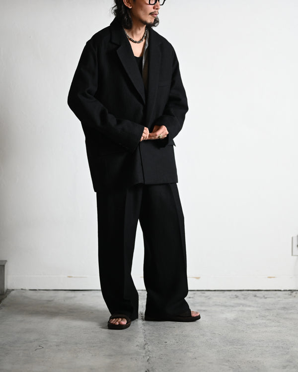 SEMI-DOUBLE TAILORED JACKET, black