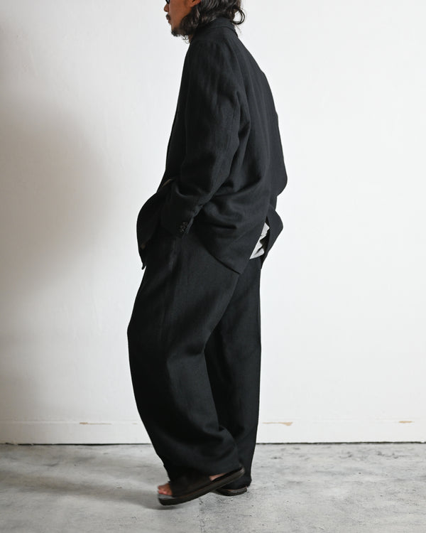 SEMI-DOUBLE TAILORED JACKET, black