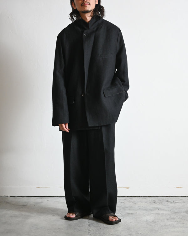 SEMI-DOUBLE TAILORED JACKET, black