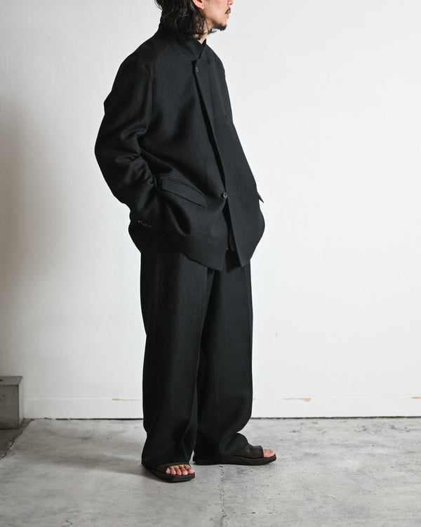 SEMI-DOUBLE TAILORED JACKET, black