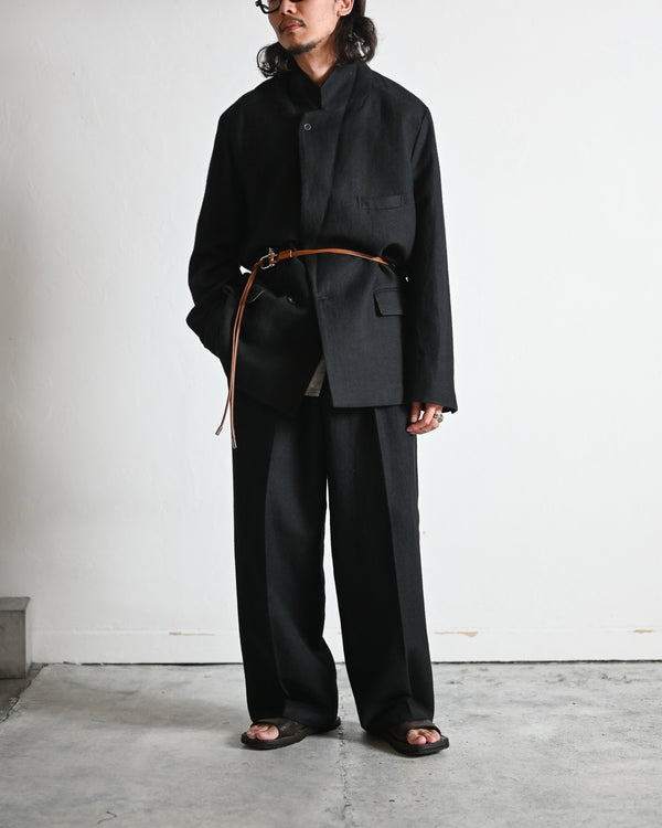 SEMI-DOUBLE TAILORED JACKET, black