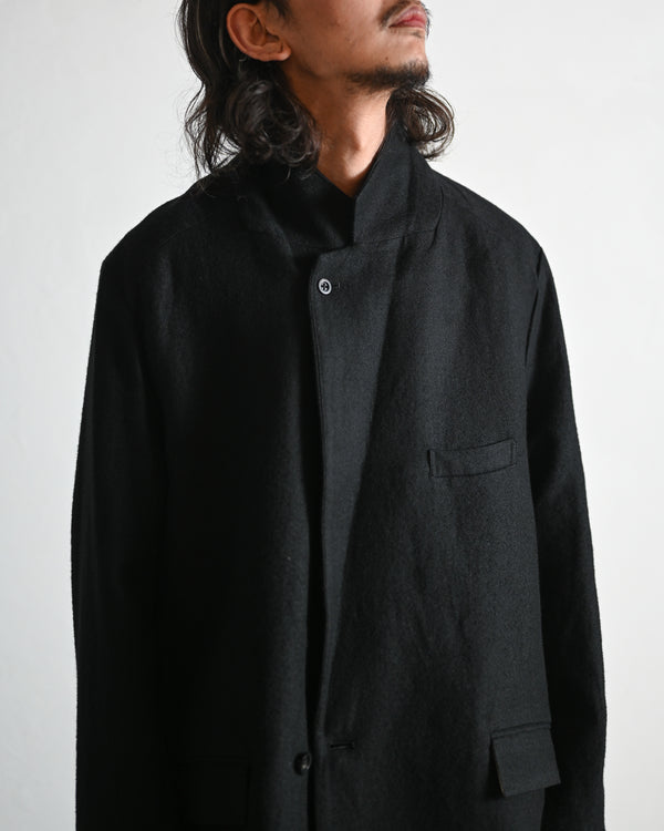 SEMI-DOUBLE TAILORED JACKET, black