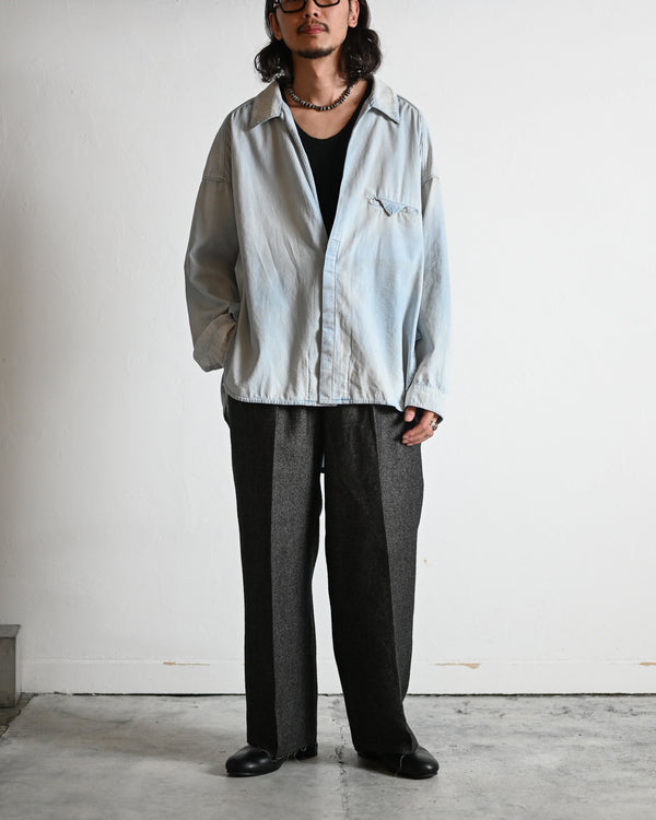 AGING CHAMBRAY LONG SHIRT, indigo