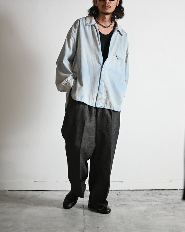 AGING CHAMBRAY LONG SHIRT, indigo