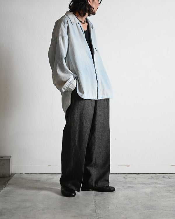 AGING CHAMBRAY LONG SHIRT, indigo