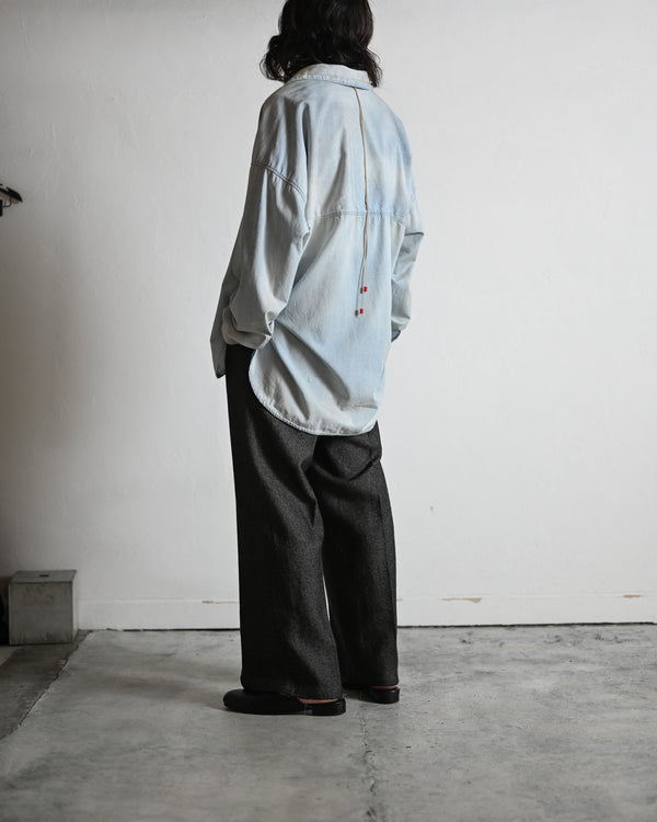 AGING CHAMBRAY LONG SHIRT, indigo