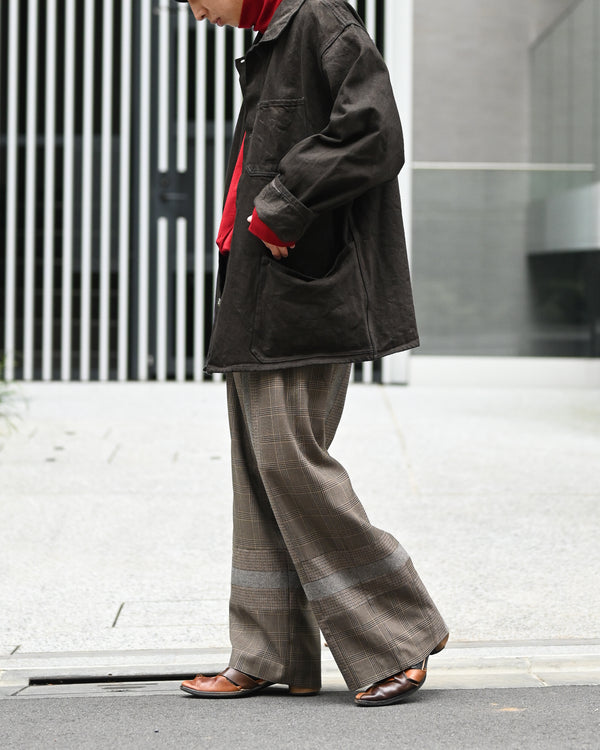 Wide Straight pants 001, Check