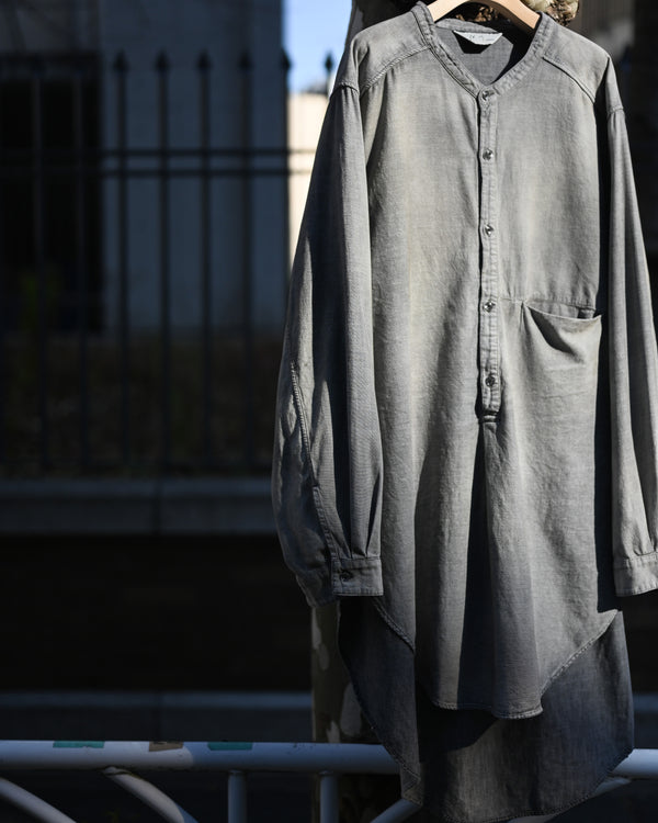 CHAMBRAY LONG SHIRT DRESS