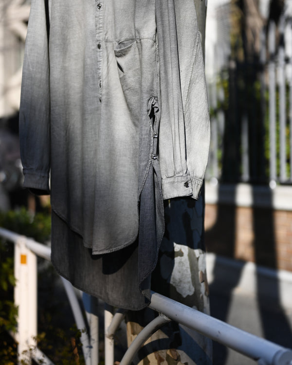 CHAMBRAY LONG SHIRT DRESS