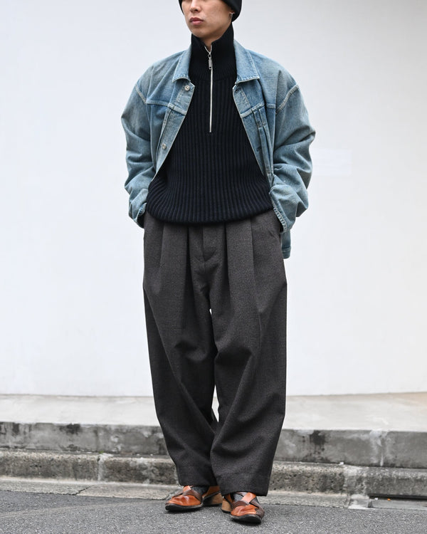 PLEATS JACKET, raw denim