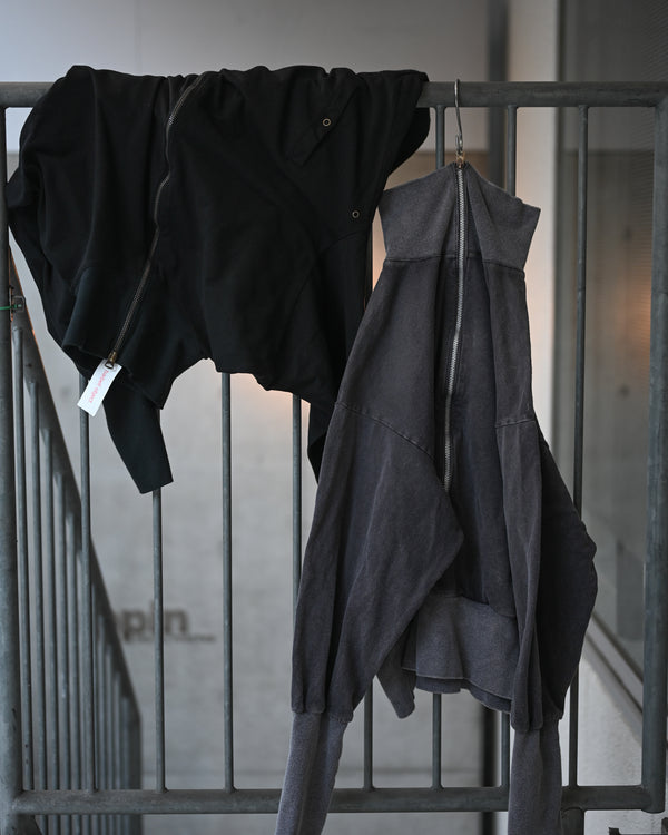 zip sweat / fade, black