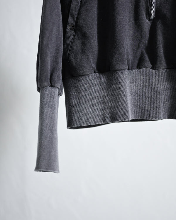 zip sweat / fade, black