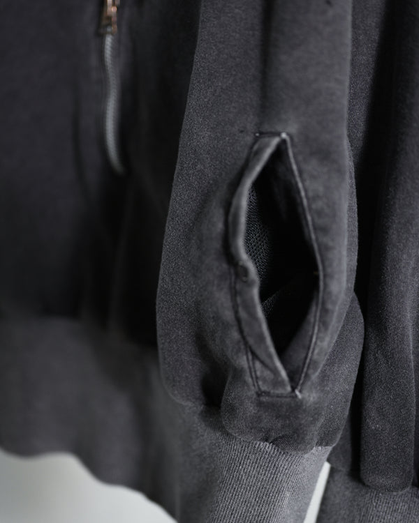 zip sweat / fade, black