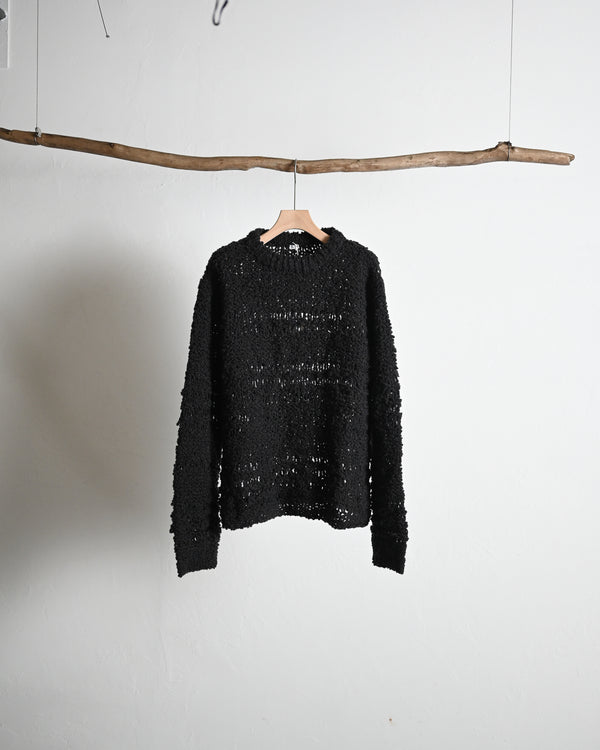 Abstract Hand Knitting Sweater, black