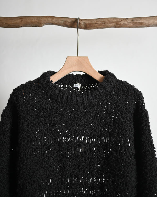 Abstract Hand Knitting Sweater, black