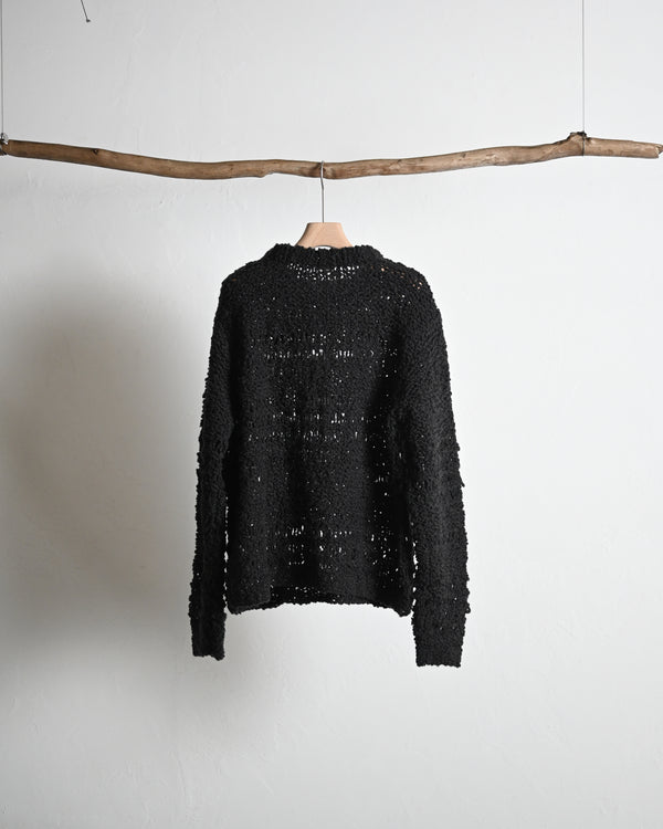 Abstract Hand Knitting Sweater, black