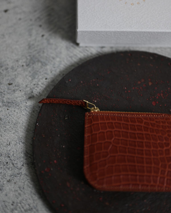 Mini Purse Porosus Croco, Cognac