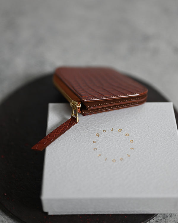 Mini Purse Porosus Croco, Cognac