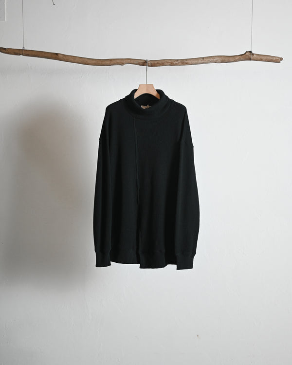 EX WAFFLE PIN TUCK TURTLE NECK PO