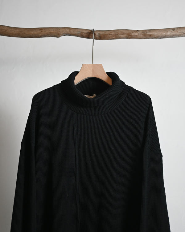 EX WAFFLE PIN TUCK TURTLE NECK PO