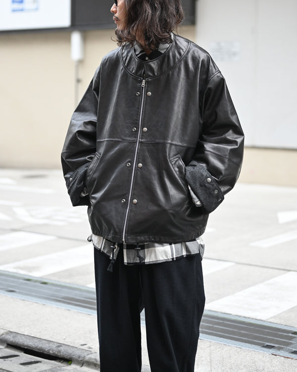 leather ns jkt, black