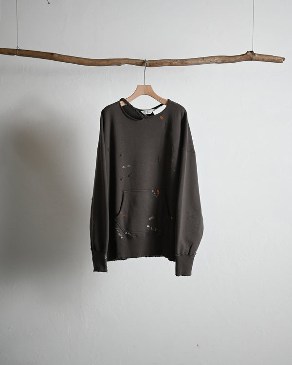 HOODIE CUTOFF CRASH SWEAT SHIRT, 2colors