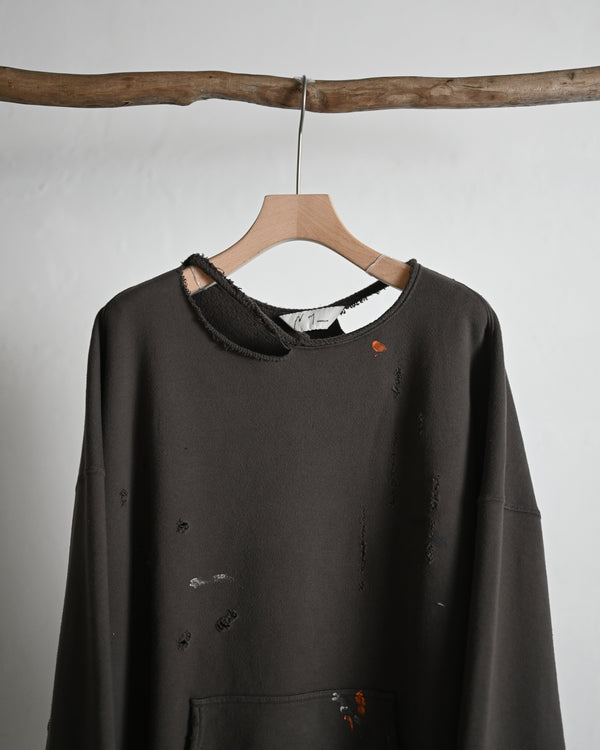 HOODIE CUTOFF CRASH SWEAT SHIRT, 2colors